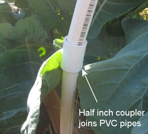 Half inch coupler joins PVC pipes